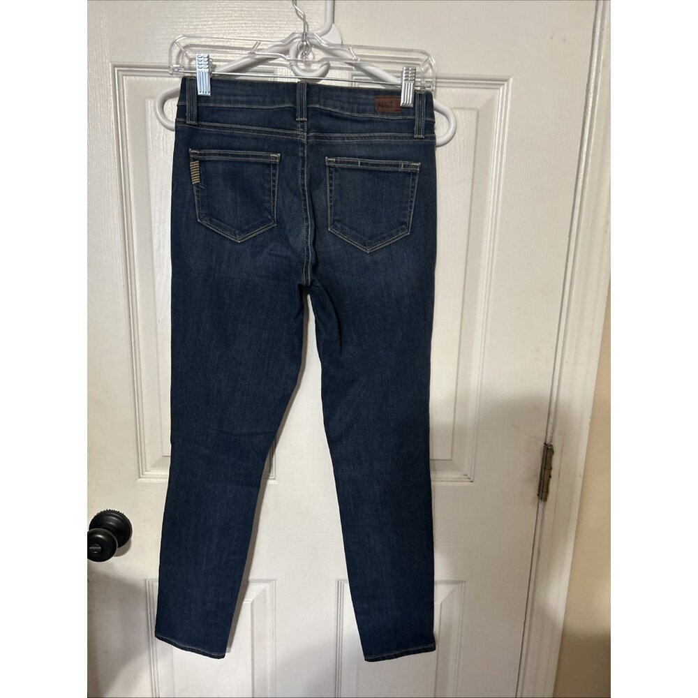 Paige Jeans Women’s 26 Skinny Dark Wash Denim Distressing EUC - Picture 4 of 6